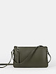 Базовая сумочка-клатч из крупнозернистой темно-оливковой кожи с комплектом ремешков  Folle