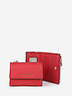 Небольшой бордовый кошелек из красной кожи с внешним карманом на молнии  Alessandro Beato