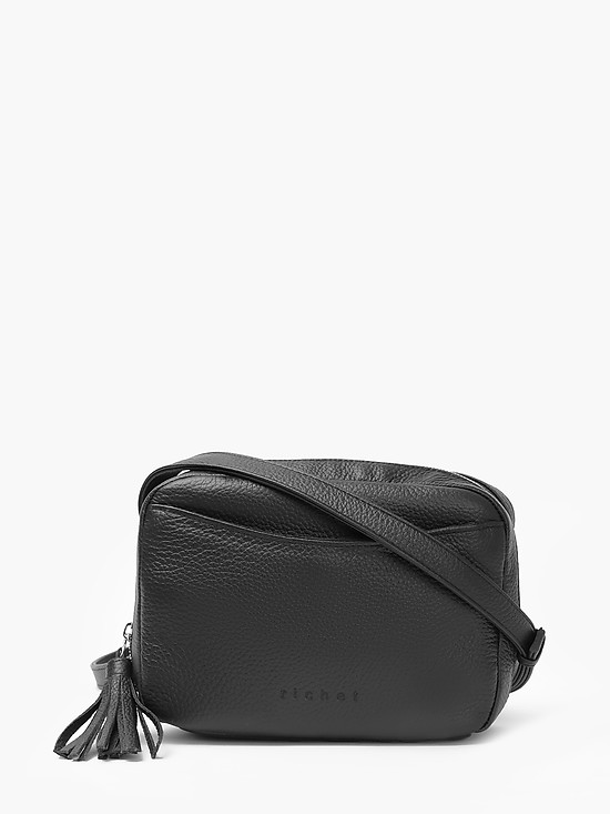 Черная кожаная сумочка-кросс-боди с кисточкой  Richet