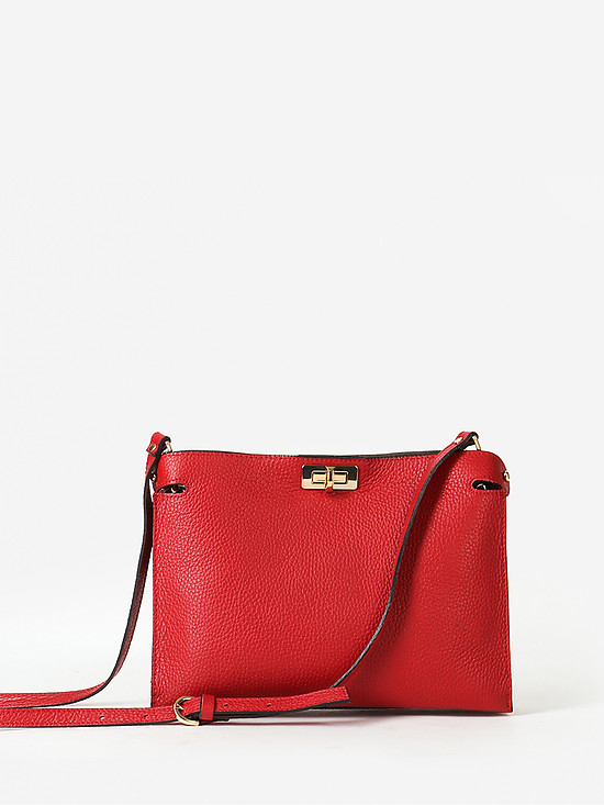 Красная прямоугольная сумочка кросс-боди из мягкой кожи  Gianni Notaro