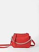 Красная сумка с тремя отделами из мягкой натуральной кожи  Holy monday