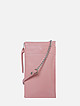 Пудрово-розовая кожаная микро-сумочка на шею  Richet
