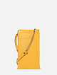 Желтая кожаная микро-сумочка на шею  Richet