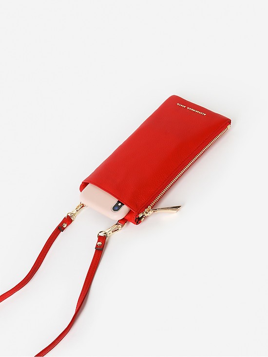 Красный кошелек-сумочка с ремешком на шею  Alessandro Beato