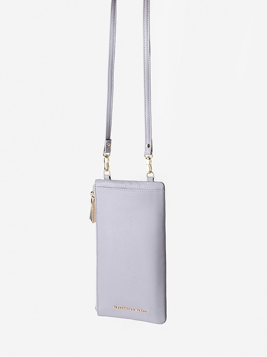 Светло-голубой кошелек-сумочка с ремешком на шею  Alessandro Beato