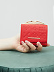 Небольшой кошелек из красной кожи с узорным тиснением  Alessandro Beato