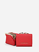 Небольшой красный кошелек из зернистой кожи с кармашком на клипсе  Alessandro Beato