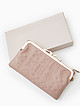 Пудрово-розовый кожаный кошелек-клатч с узорным тиснением  Alessandro Beato