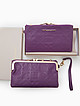 Фиолетовый кожаный кошелек-клатч с узорным тиснением  Alessandro Beato