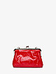 Маленькая красная лаковая сумочка на фермуаре с ремешком через плечо  Richet