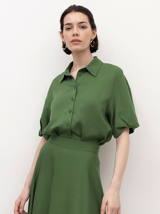 Рубашка зеленого цвета с коротким рукавом  EMKA