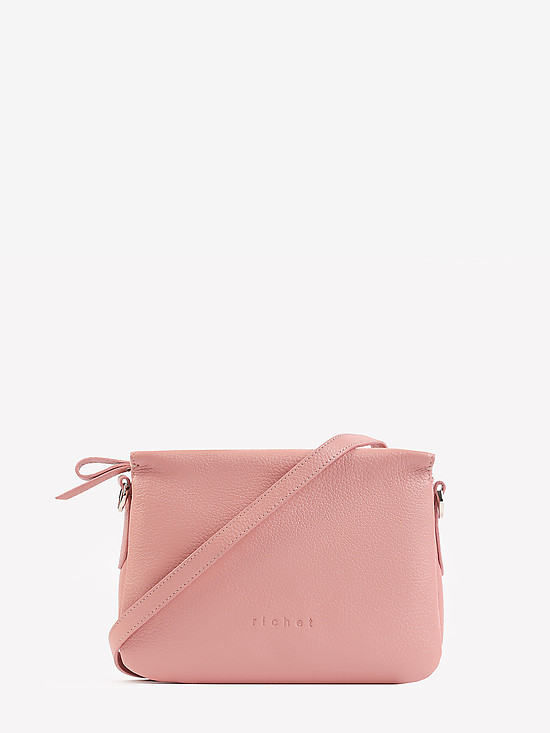 Повседневная сумочка кросс-боди из светло-розовой кожи  Richet
