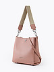 Небольшая кожаная сумочка-ведерко пудрово-розового оттенка с тремя отделами  Arcadia