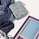 Набор из кожаных кошелька и обложки в голубом цвете  Alessandro Beato