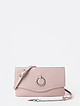 Пудрово-розовая сумочка-клатч с ремешком на цепочке  Folle