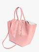 Светло-розовая сумка-тоут из кожи под крокодила в силуэте трапеции  Jazy Williams