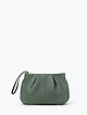 Зеленая сумочка-клатч из мягкой кожи с ремешком на плечо  Folle