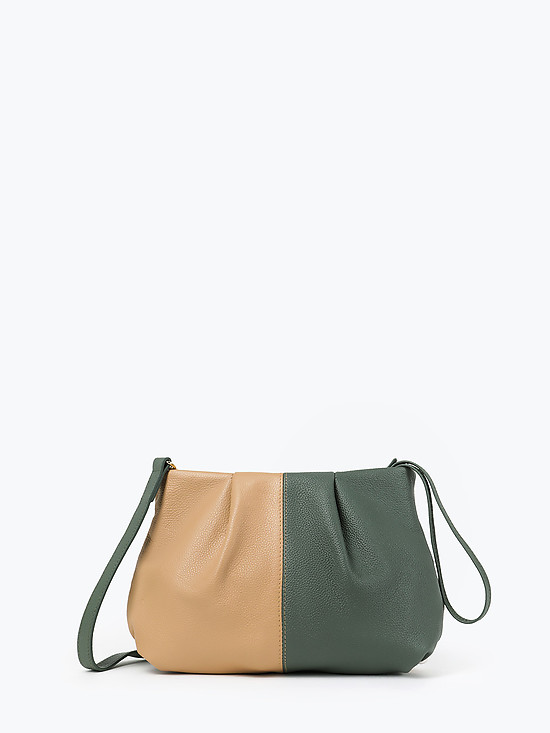 Разноцветная сумочка-клатч из мягкой кожи с ремешком на плечо  Folle