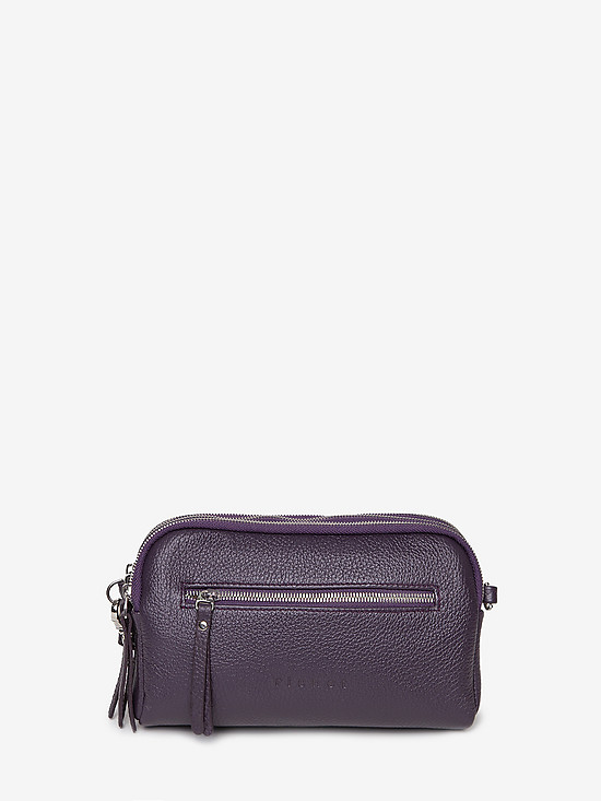 Фиолетовая кожаная сумочка кросс-боди с тремя отделами  Richet