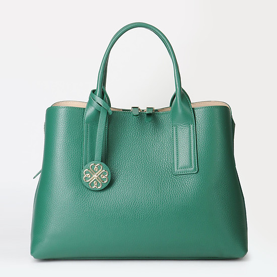 Зеленая базовая сумка-тоут из натуральной кожи  KELLEN