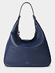 Мягкая сумка-хобо из синей гладкой кожи  Ripani