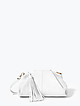 Белая сумочка кросс-боди из мягкой кожи со съемным ремешком  Folle