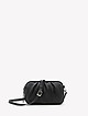 Черная сумочка кросс-боди из мягкой кожи со съемным ремешком  Folle