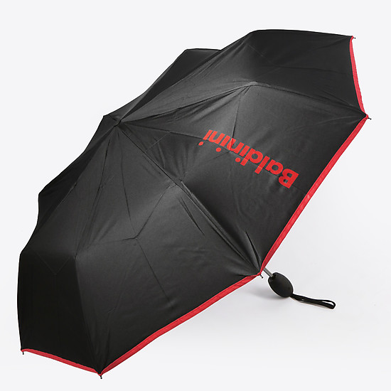 Черный складной зонт с красным принтом  Baldinini