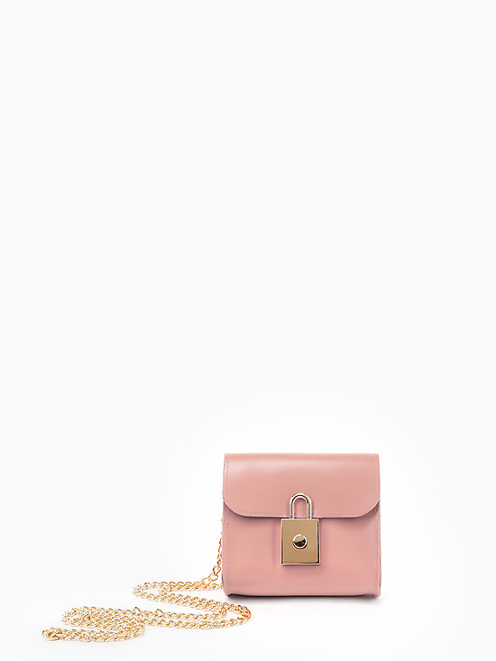 Светло-розовая сумочка-бельтбэг из экокожи с цепочкой на плечо  Alex Max