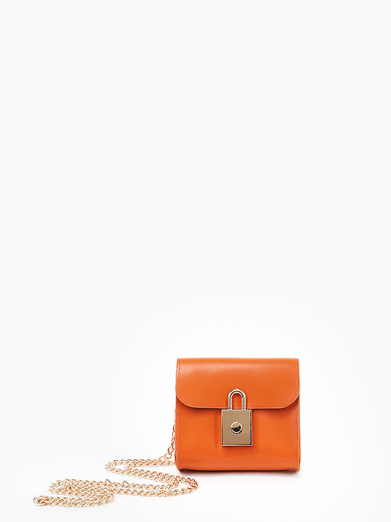 Оранжевая сумочка-бельтбэг из экокожи с цепочкой на плечо  Alex Max