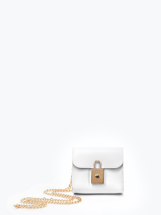 Белая сумочка-бельтбэг из экокожи с цепочкой на плечо  Alex Max