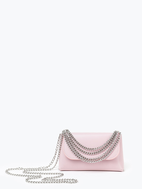 Пастельно-розовая сумочка бельтбэг из экокожи с декоративными цепочками  Alex Max