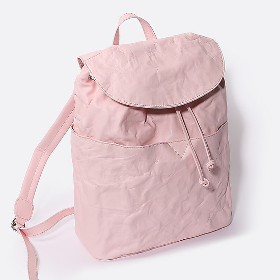 Розовый кожаный рюкзак с эффектом фольги  IO Pelle