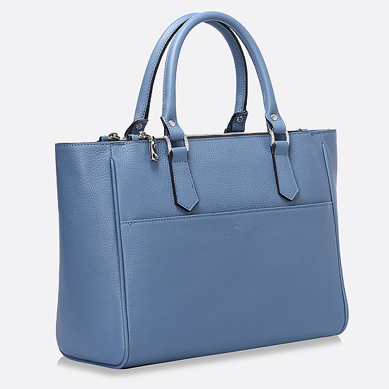 Кожаная сумка на плечо с отстегивающимся дополнительным ремешком в синем цвете  Deboro