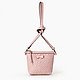 Кожаная стеганая сумочка кросс-боди розового цвета с бантом и съемным ремешком  Alessandro Beato