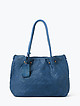Васильково-синяя сумка-тоут из плетеной мягкой кожи с винтажным эффектом  Folle
