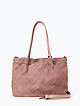 Розовая сумка-тоут из плетеной мягкой кожи с винтажным эффектом  Folle
