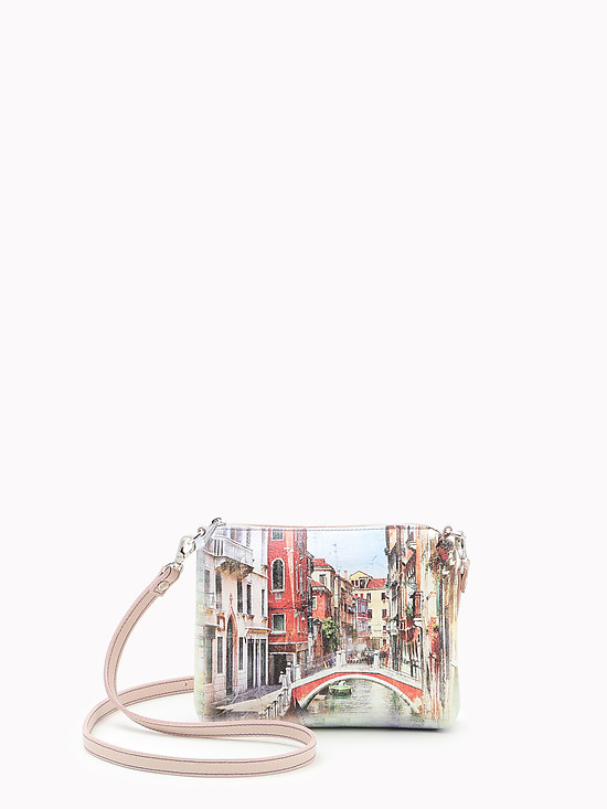 Сумочка кросс-боди из мягкой кожи с пейзажным принтом Венеции  Alessandro Beato