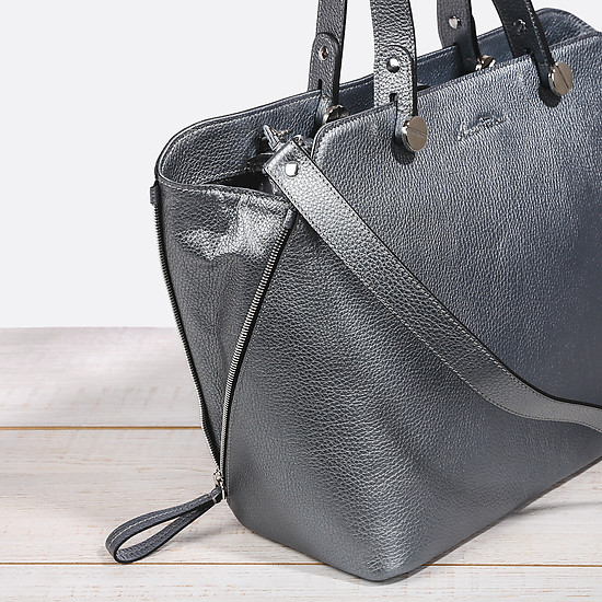 Классическая сумка Azaro 3041 grey metallic