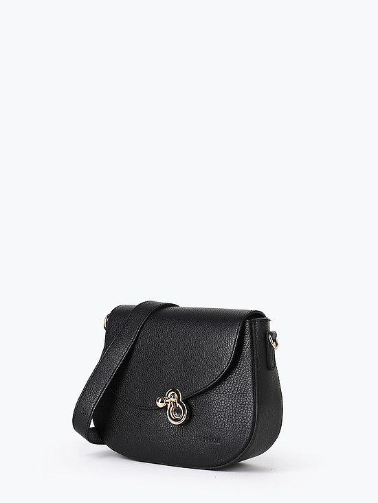 Черная полукруглая сумочка кросс-боди с фигурным клапаном  BE NICE