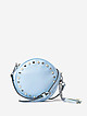 Круглая сумочка кросс-боди из голубой экокожи с искусственным жемчугом  Ventoro