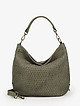 Серая сумка-хобо из мягкой кожи с плетением в винтажном стиле  BE NICE
