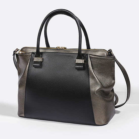 Классические сумки Deboro 3078 saffiano black bronze