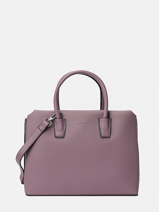Базовая сумка-тоут из мягкой фиолетовой экокожи  Ventoro