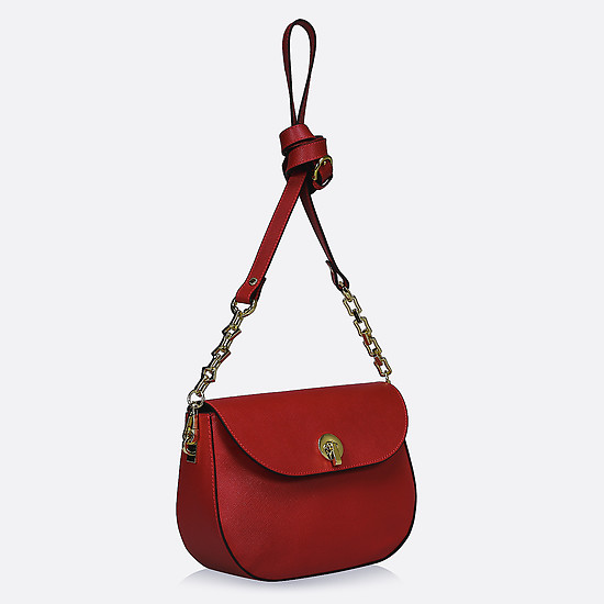 Красная сумочка кросс-боди из сафьяновой кожи  Deboro