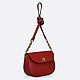Красная сумочка кросс-боди из сафьяновой кожи  Deboro