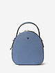Округлый рюкзак из экокожи цвета голубого денима  Ventoro