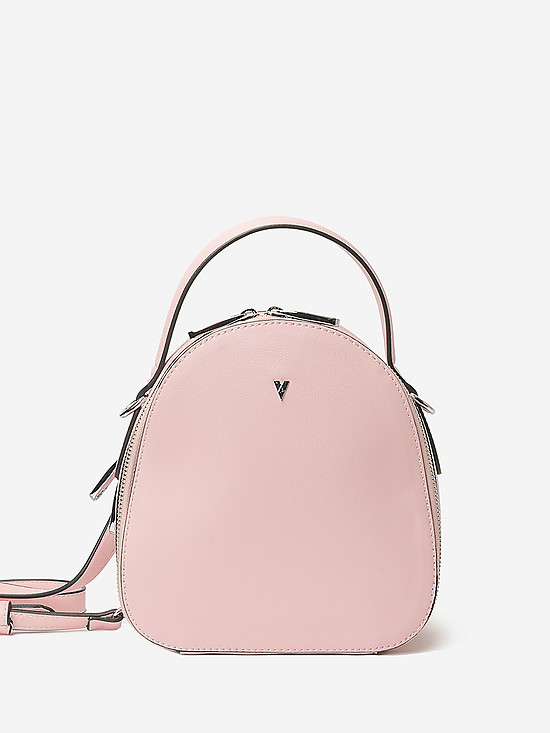 Пудрово-розовый округлый рюкзак из экокожи  Ventoro
