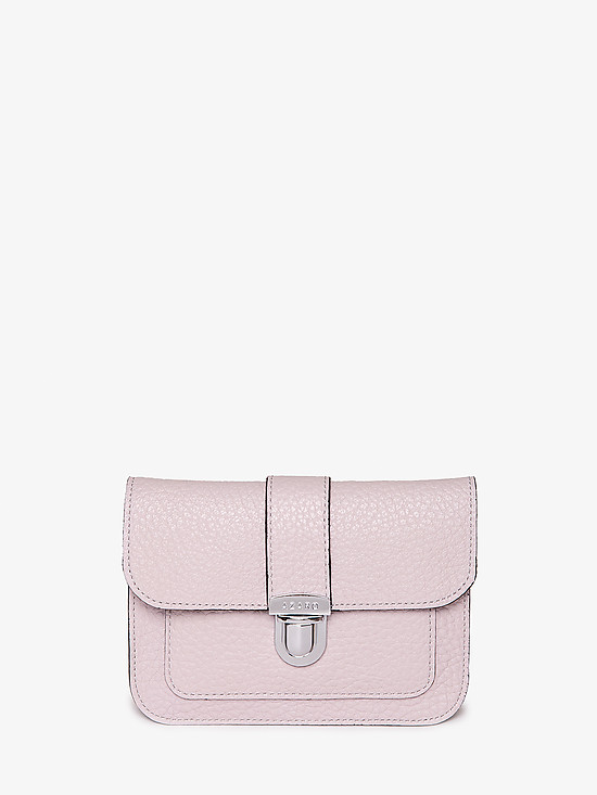 Миниатюрная сумочка-кросс-боди пастельно-розового оттенка из натуральной кожи  Azaro