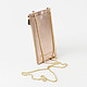 Кожаная сумочка-кошелек в цвете розового золота с цепочкой на шею  Di Gregorio